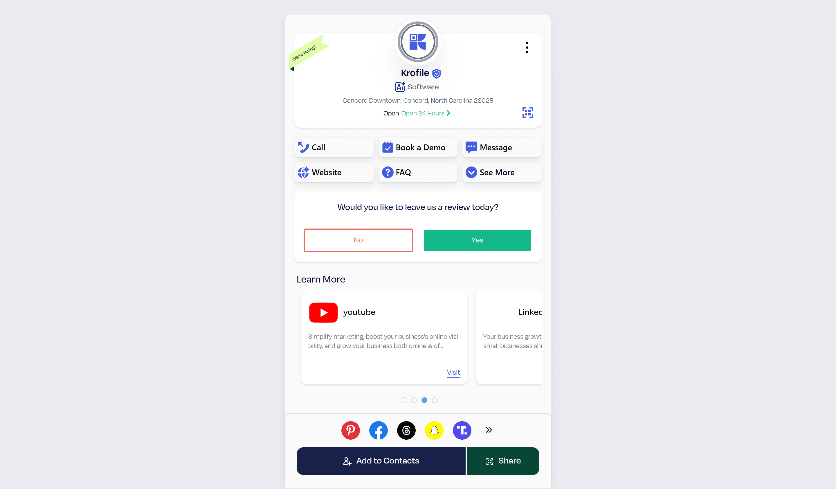 Krofile - Digital Business Card